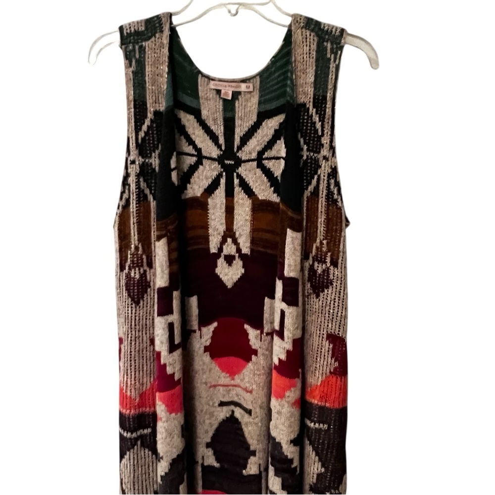 Anthropologie Cecilia Prado Open Front Long Sweater Vest Cardigan M Boho knit - Picture 9 of 16